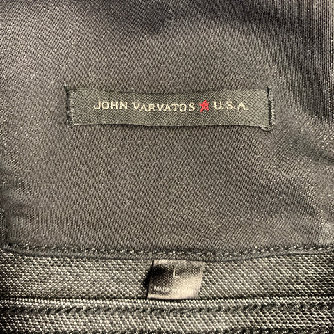 JOHN VARVATOS * U.S.A. Size L Black Cotton Blend Hooded Jacket
