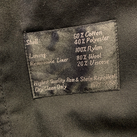 CHRISTIAN DIOR Chest Size 40 Size 40 Black Cotton Blend Trenchcoat