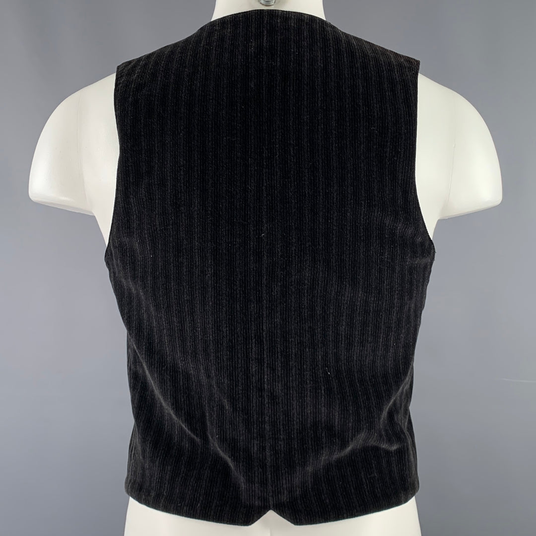 LE COLLEZIONI STRUCTURE Size S Black Corduroy Cotton Vest