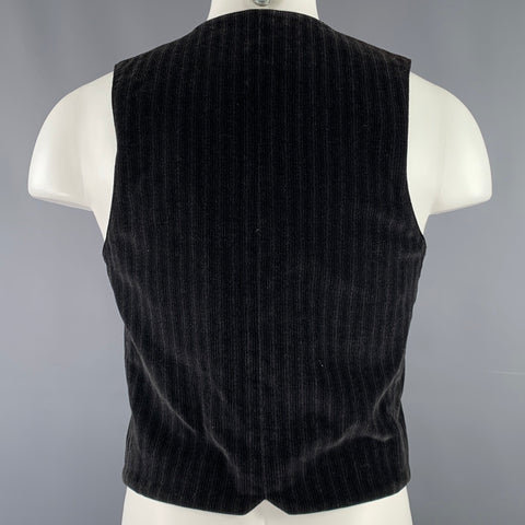 LE COLLEZIONI STRUCTURE Size S Black Corduroy Cotton Vest