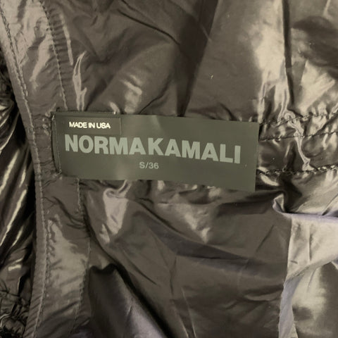 NORMA KAMALI Size S Black Nylon Ruched Zip Up Jacket Outdoor