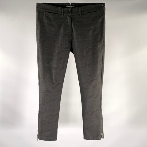 ANN DEMEULEMEESTER Size 33 Black Linen Cotton Trouser Cut Casual Pants