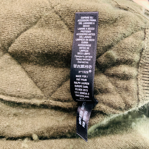 RRL by RALPH LAUREN  Size L Green Quilted Cotton Wool Jacket