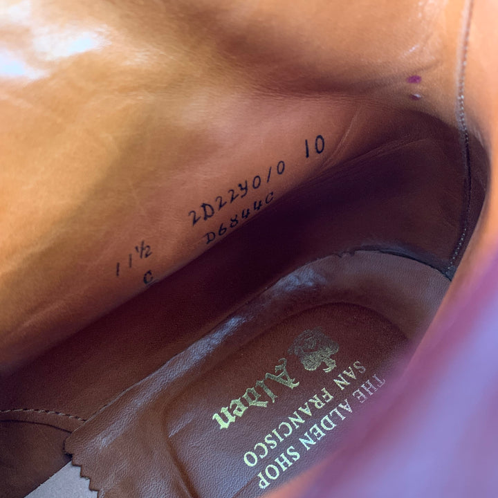 ALDEN Size 11.5 Burgundy Wingtip Leather Ankle Boots