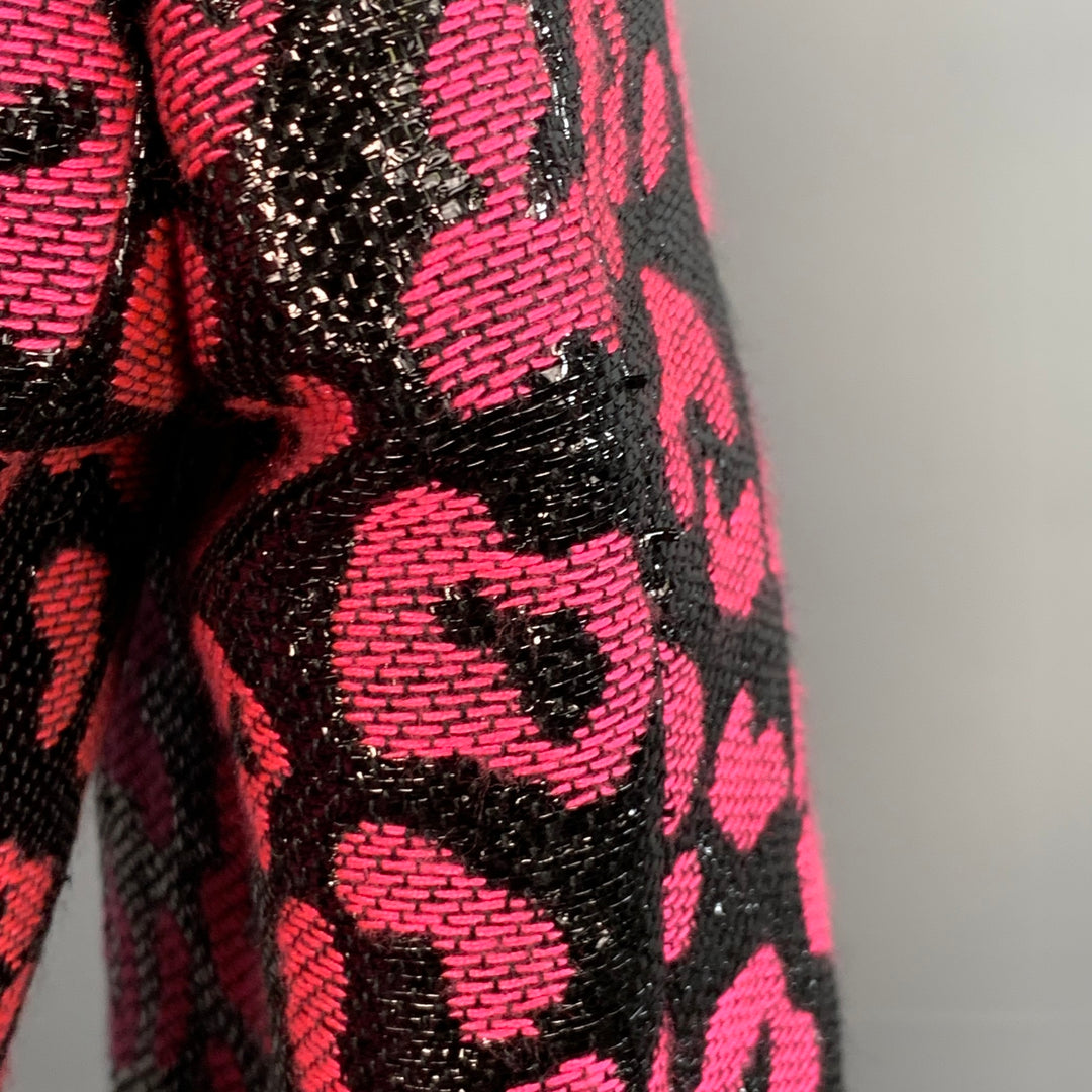 WALTER VAN BEIRENDONCK SS22 Size 38 Regular Sharp Blazer Black Hot Pink Sport Coat
