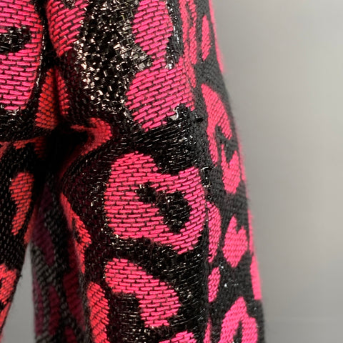 WALTER VAN BEIRENDONCK SS22 Size 38 Regular Sharp Blazer Black Hot Pink Sport Coat