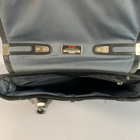 TUMI Black Mixed Fabrics Leather Briefcase