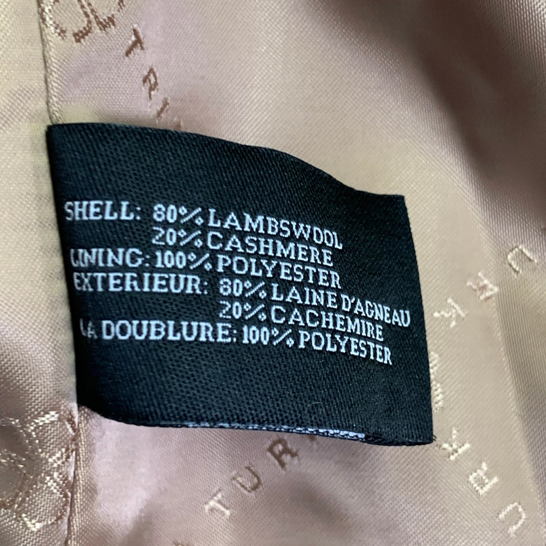 TRINA TURK Size 0 Tan Wool Cashmere Shawl Collar Snaps Coat