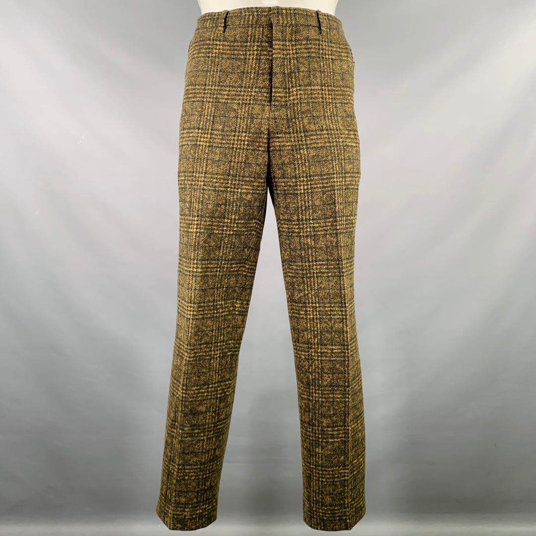 ETRO Size 34 Brown Plaid Wool Zip Fly Dress Pants  Sui Generis Designer  Consignment