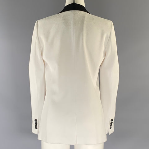 THE KOOPLES Size 40 White Black Polyester Blend Jacket