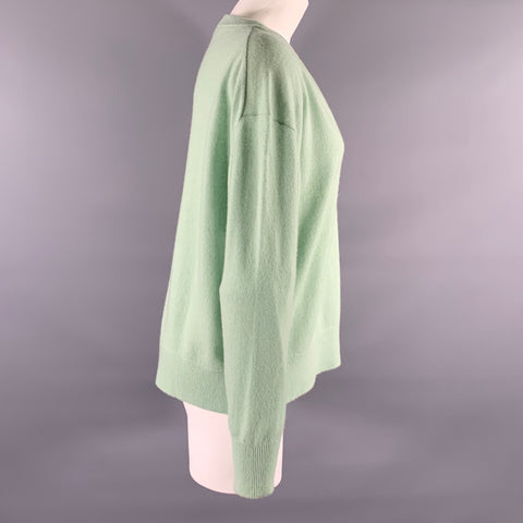 WHITE + WARREN Size M Green Mint Cashmere V-Neck Sweater