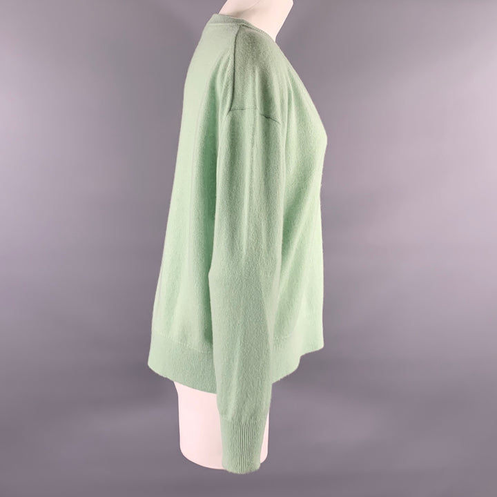 WHITE + WARREN Size M Mint Cashmere V-Neck Sweater