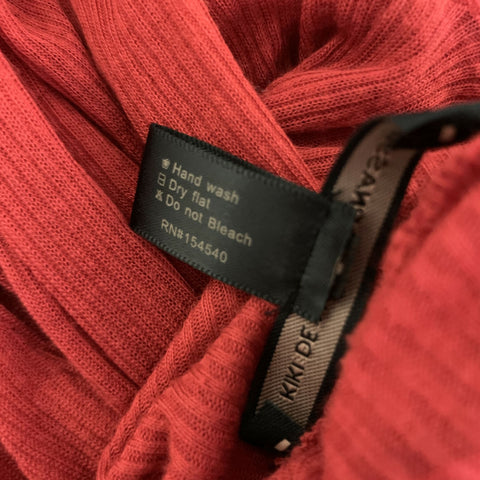 KIKI DE MONTPARNASSE Size M Red Modal & Cashmere Ribbed Pullover Womens
