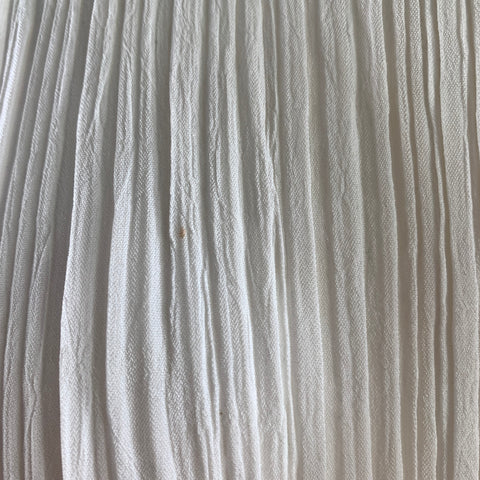 ISSEY MIYAKE Size S Cream Polyester Crinkled Nehru Collar Blouse