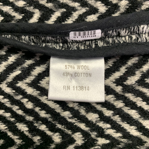 BILLY REID Size L Grey Black Wool Cotton Herringbone Belted Jacket