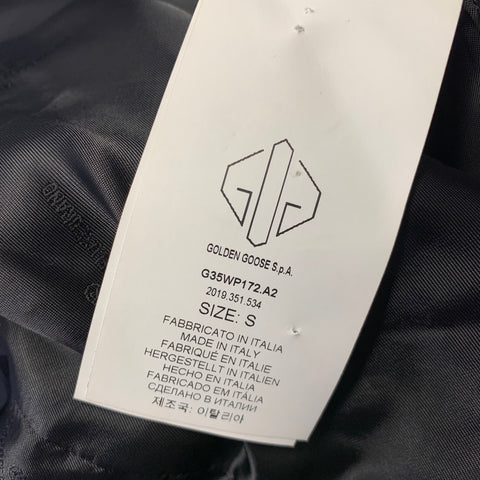 GOLDEN GOOSE Size S Pink Black White Wool Blend Plaid Shawl Lapel Coat