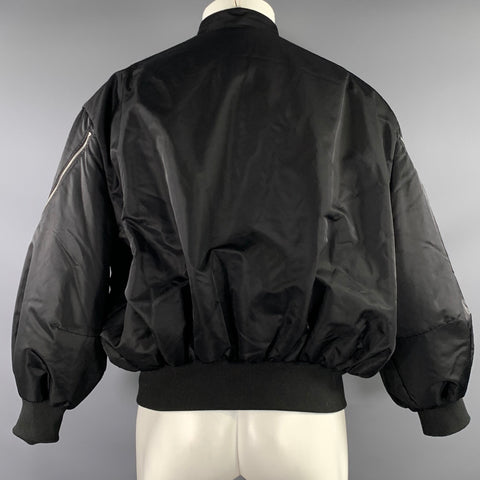 MOWALOLA SS2024 Size M Black White Monogram Nylon Bomber Jacket