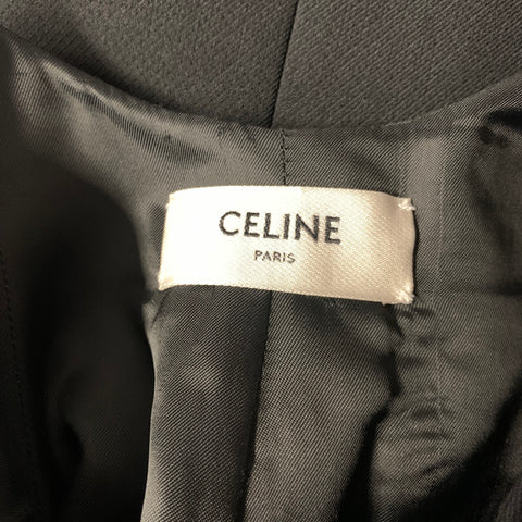 CELINE Size S Black Wool Low Back Knee Length Cocktail Dress