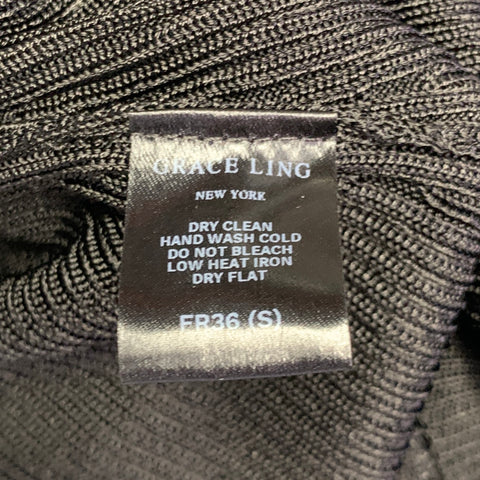 GRACE LING Size S Black Grey Viscose Ribbed Ombre Effect Long Skirt