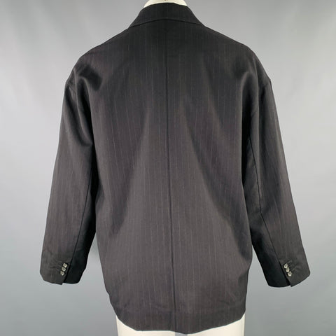 MY BEAUTIFUL LANDLET Size XS Black Stripe Wool Oversized Sport Coat