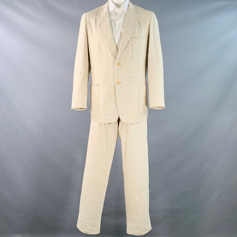 YOHJI YAMAMOTO Size L Beige Cotton Notch Lapel Suit