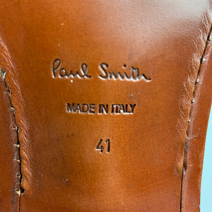 PAUL SMITH Zapatos con cordones y punta de ala de cuero perforado color ladrillo Talla 8