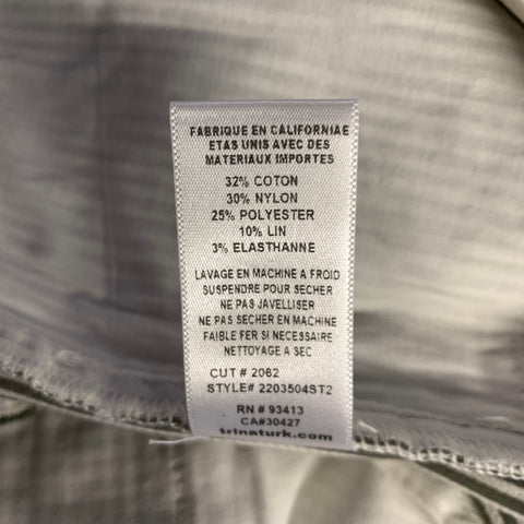 MR TURK Size 40 White Grey Stripe Cotton Blend Shorts