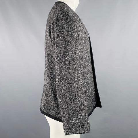 LE17SEPTEMBRE Size 36 Grey Black White Tweed Wool Blend Jacket