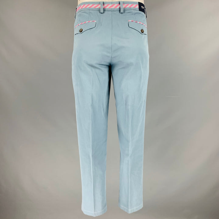 DIGEL Taille 36 Pantalon décontracté en coton mélangé bleu avec bordure en ruban devant plat
