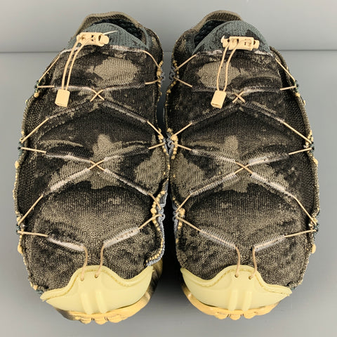 NIKE Talla 10 -ISPA Mindbody- Zapatillas de algodón pintadas en gris negro