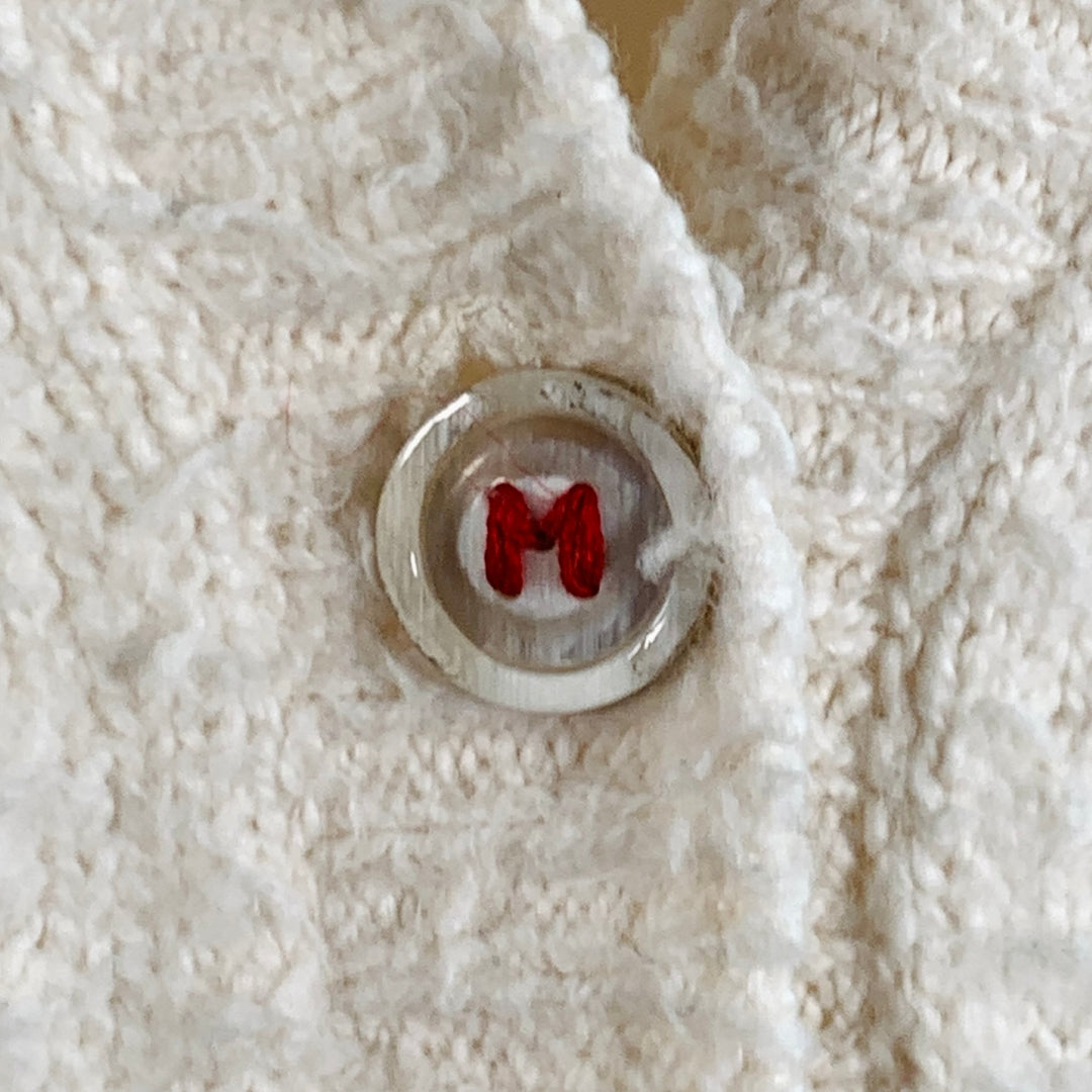 MAISON MARGIELA Size XS Cream Cotton Polyamide Shaggy Knit Cardigan