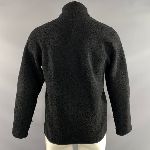 THEORY Size S Black Fleece Wool Blend Double Zipper Jacket