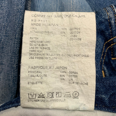 JUNYA WATANABE Size S Blue Navy Patchwork Cotton Selvedge Jeans