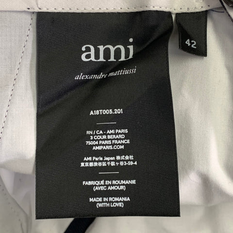 AMI by ALEXANDRE MATTIUSSI Size 34 Navy Twill Polyester Wool Dress Pants