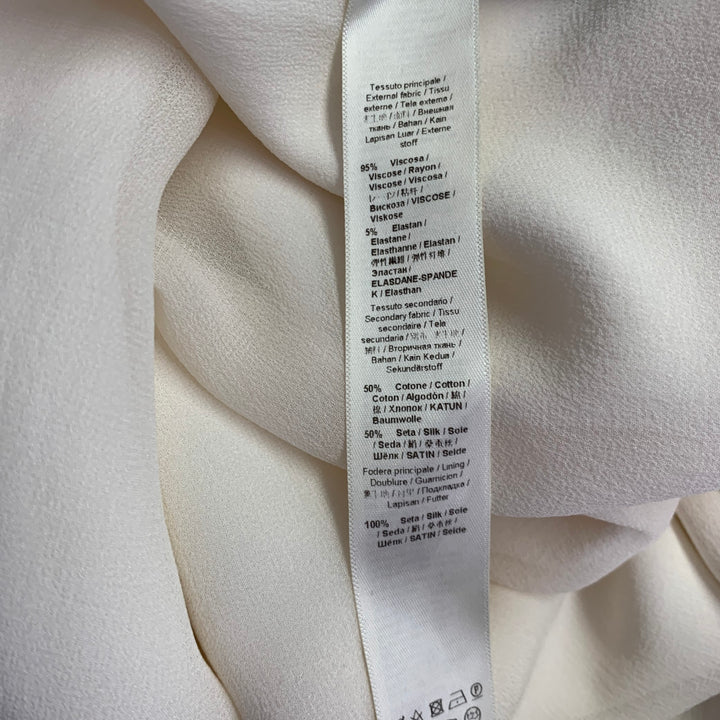 ROBERTO CAVALLI Size 12 Cream Viscose Blend Rhinestones Evening Gown