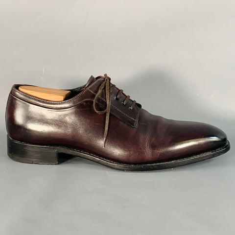 DIOR HOMME Size 10 Brown Leather Derby Lace-Up Shoes