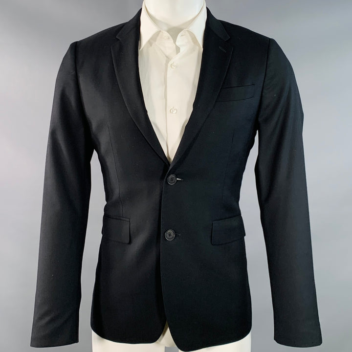 PAUL SMITH Size 36 Regular Black Wool Notch Lapel Sport Coat