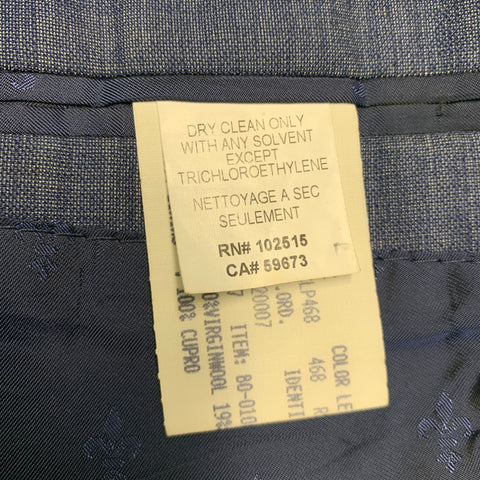 JOHN VARVATOS Size 40 Blue Grey Virgin Wool Blend Sport Coat