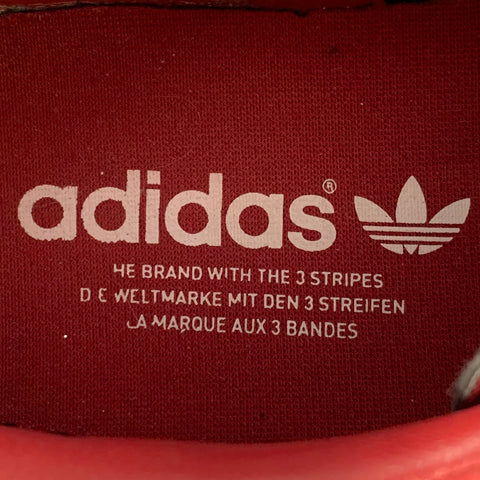 ADIDAS Size 10.5 Red White Stripe Suede Low Top Sneakers