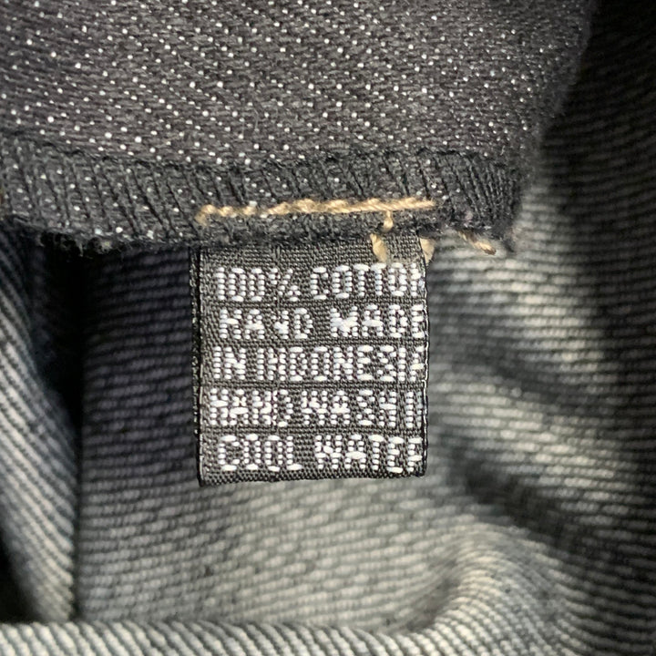 AD NOW Size S Rocker Black Indigo Cotton Tapered Jeans