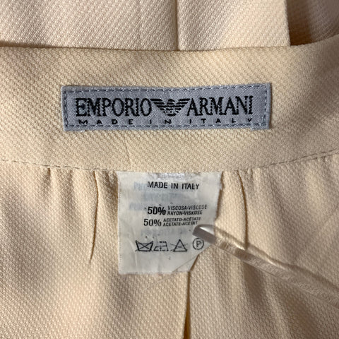 EMPORIO ARMANI Size M Cream Viscose Blend Pleated Skirt