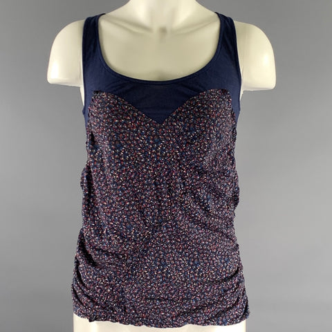 MARC by MARC JACOBS Size XS Navy Spotted Tank Casual Top