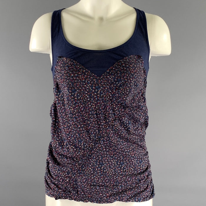 MARC by MARC JACOBS Size XS Navy Spotted Tank Casual Top