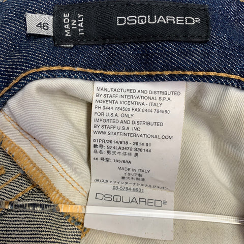 DSQUARED2 Size 30 Blue Distressed Contrast Stitch Jeans