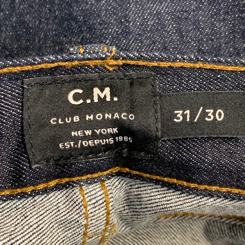 CLUB MONACO Size 31 Blue Indigo Cotton Blend Tapered Slim Jeans