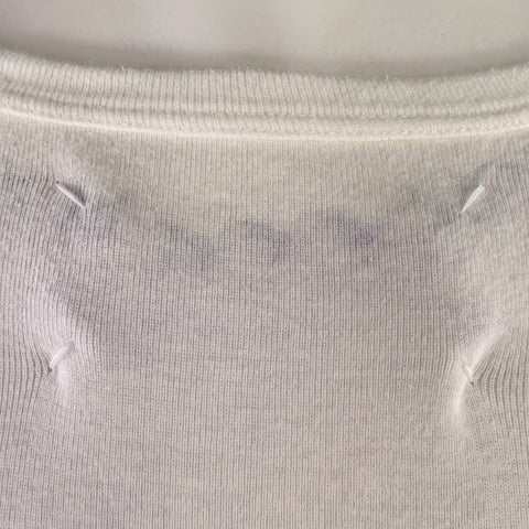 MARTIN MARGIELA Size M White Purple Print Cotton Tank Top