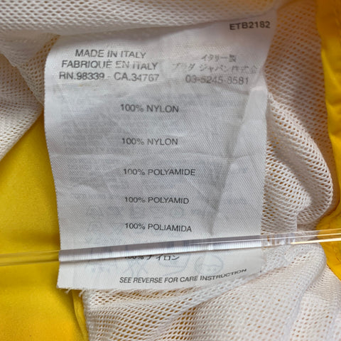 PRADA Size 34 Yellow Nylon Flat Front Mesh Lined Zip Fly Swim Trunks