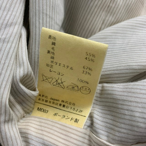 A.P.C. Size M Grey Cream Cotton Wool Notch Lapel Sport Coat