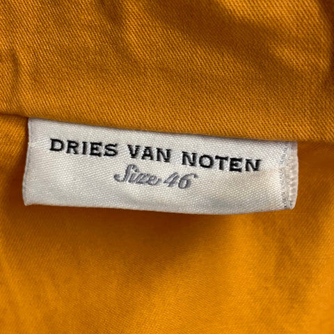 DRIES VAN NOTEN Size S Orange Cotton Open Collar Two Pocket Short Sleeve Shirt