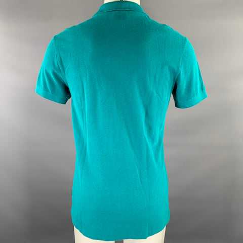 PS by PAUL SMITH Size M Turquoise Logo Cotton Polo